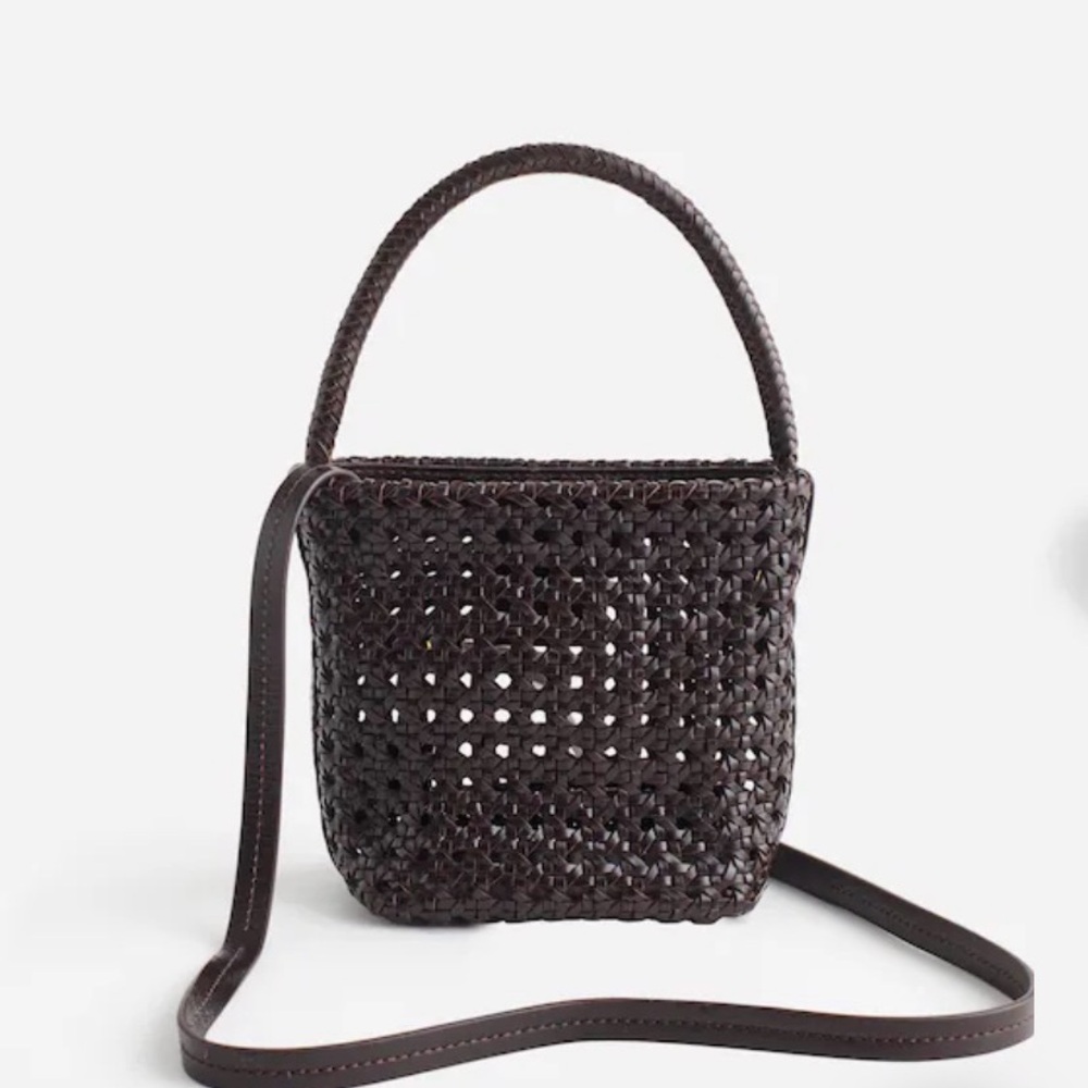 Madewell the handwoven cane mini bag dark carob